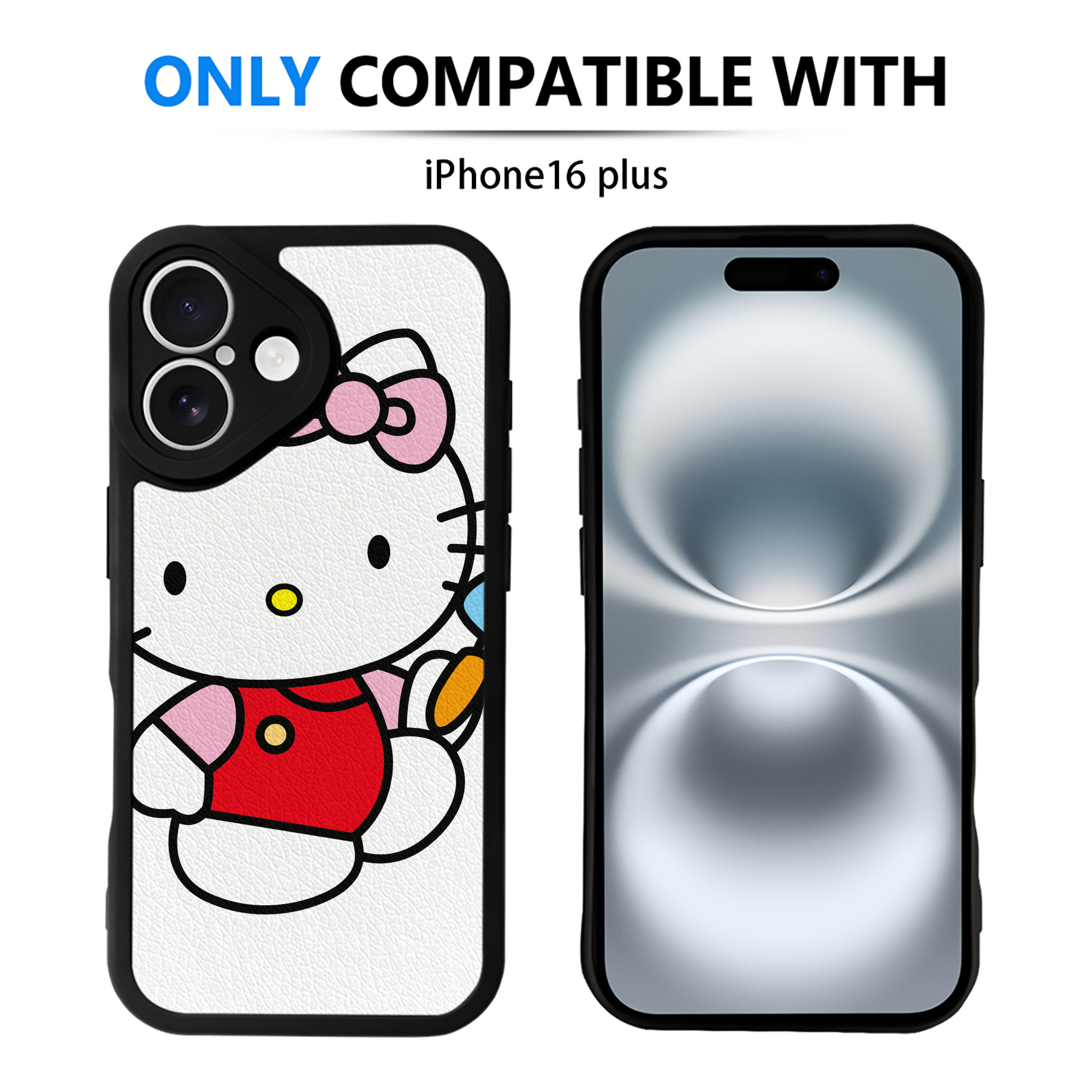 （画像用） Hello Kitty ハローキティ 【iPhone 16シリーズ対応】シリコンスマホケース（レザー調） 材質：シリコン